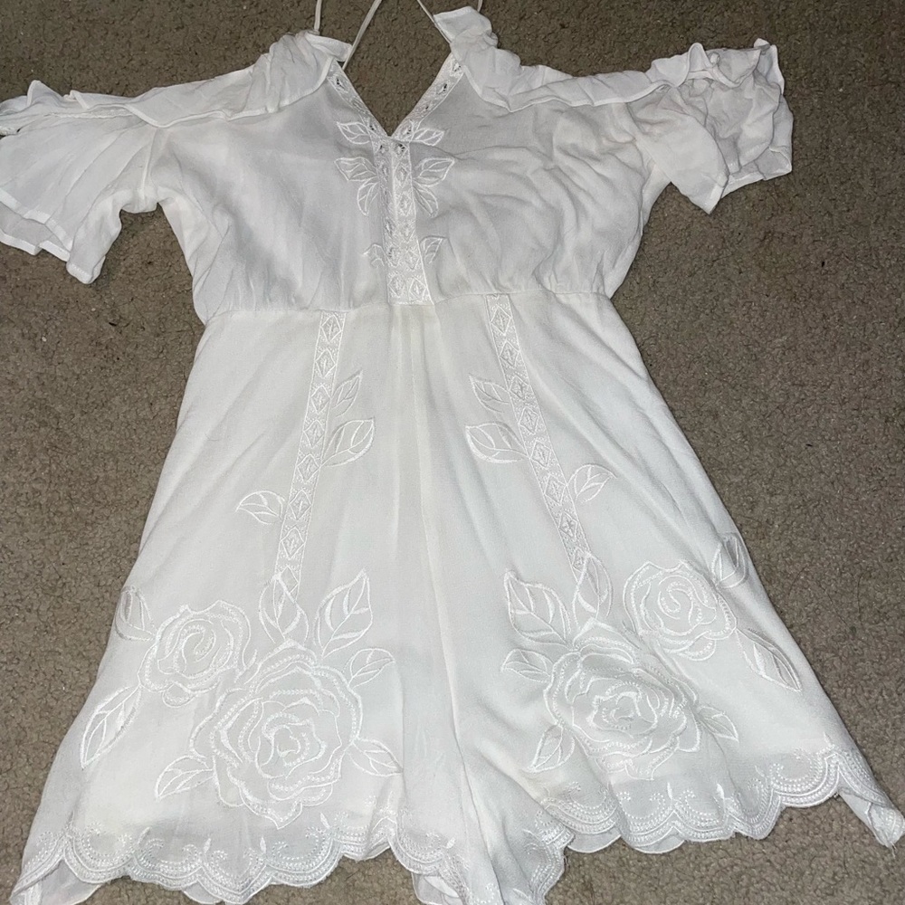 White off the shoulder romper